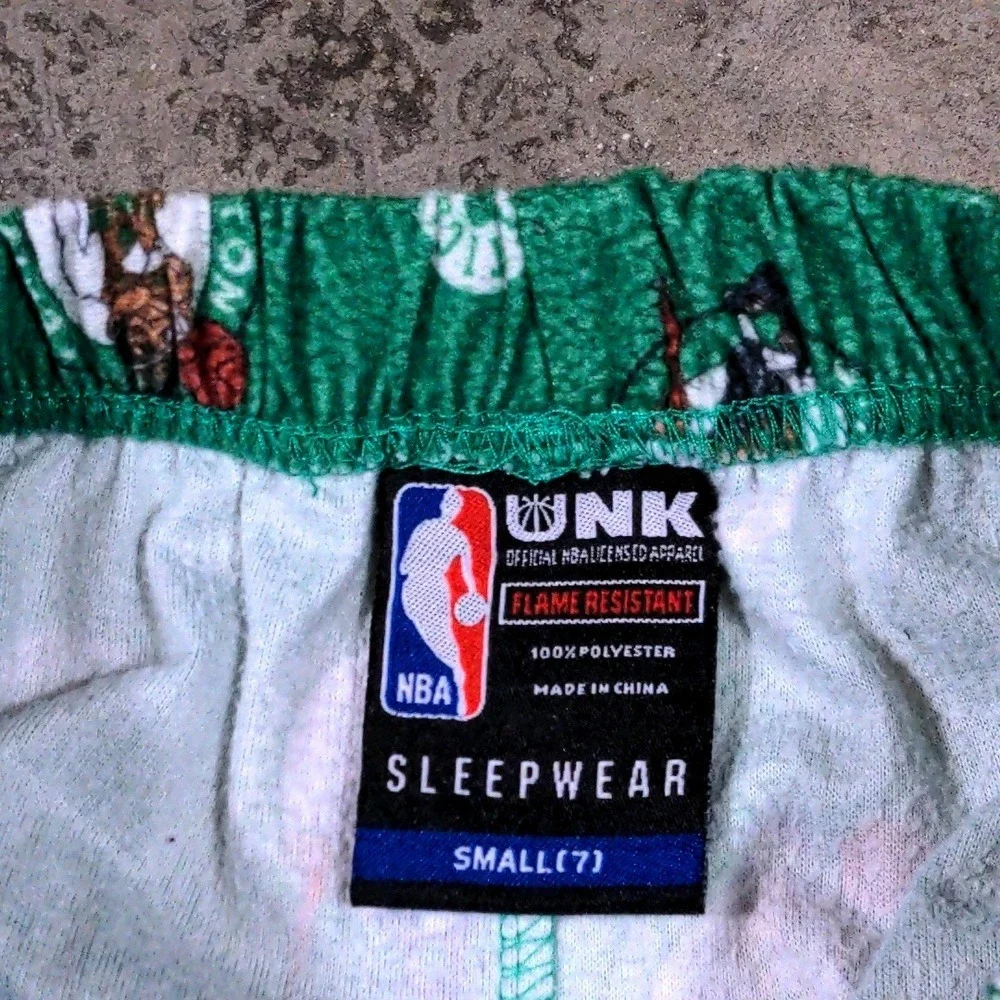 NBA Boston Celtics Youth Pajama Pants Size Small 7‎ Boys UNK Sleepwear AOP Green